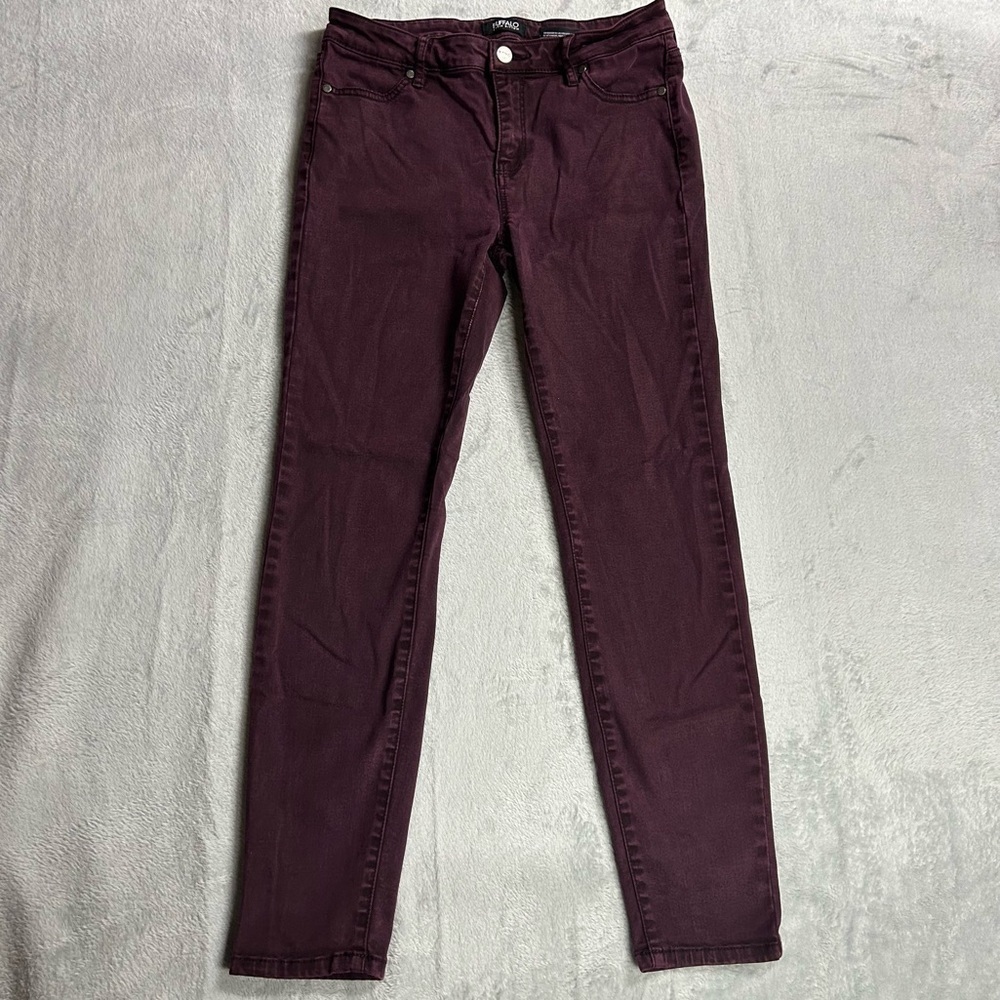 Buffalo David Bitton Royal 8/29 Mid Rise Stretch Skinny Women's Pants Burgundy